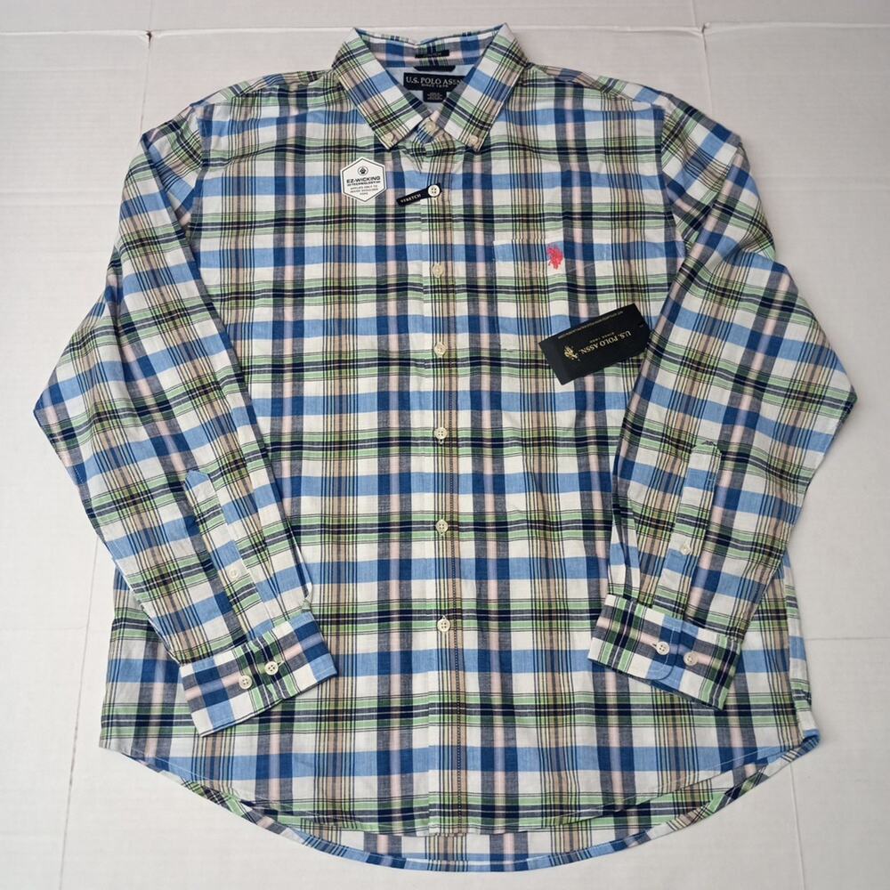 U.S. Polo Assn. Button Woven Shirt Men's XL Multicolor Plaid